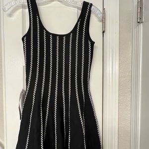 Bebe brand new with tags adorable knit black and white sleeveless dress
